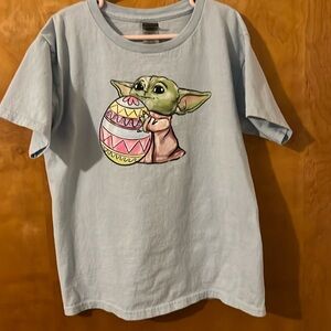 Girls or Boys Easter - Baby Yoda  - Short Sleeve Shirt